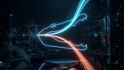 Visualização conceitual em 3D do Efeito Crocodilo representando a divergência entre impressões e cliques nas AI Overviews do Google