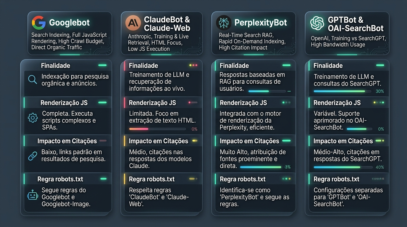 Matriz Comparativa de Bots de Busca versus Agentes de Inteligência Artificial